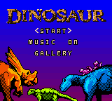 Dinosaur title screen for GameBoy Color